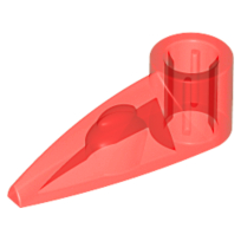 Bionicle 1x3 tand met as gat Trans Red